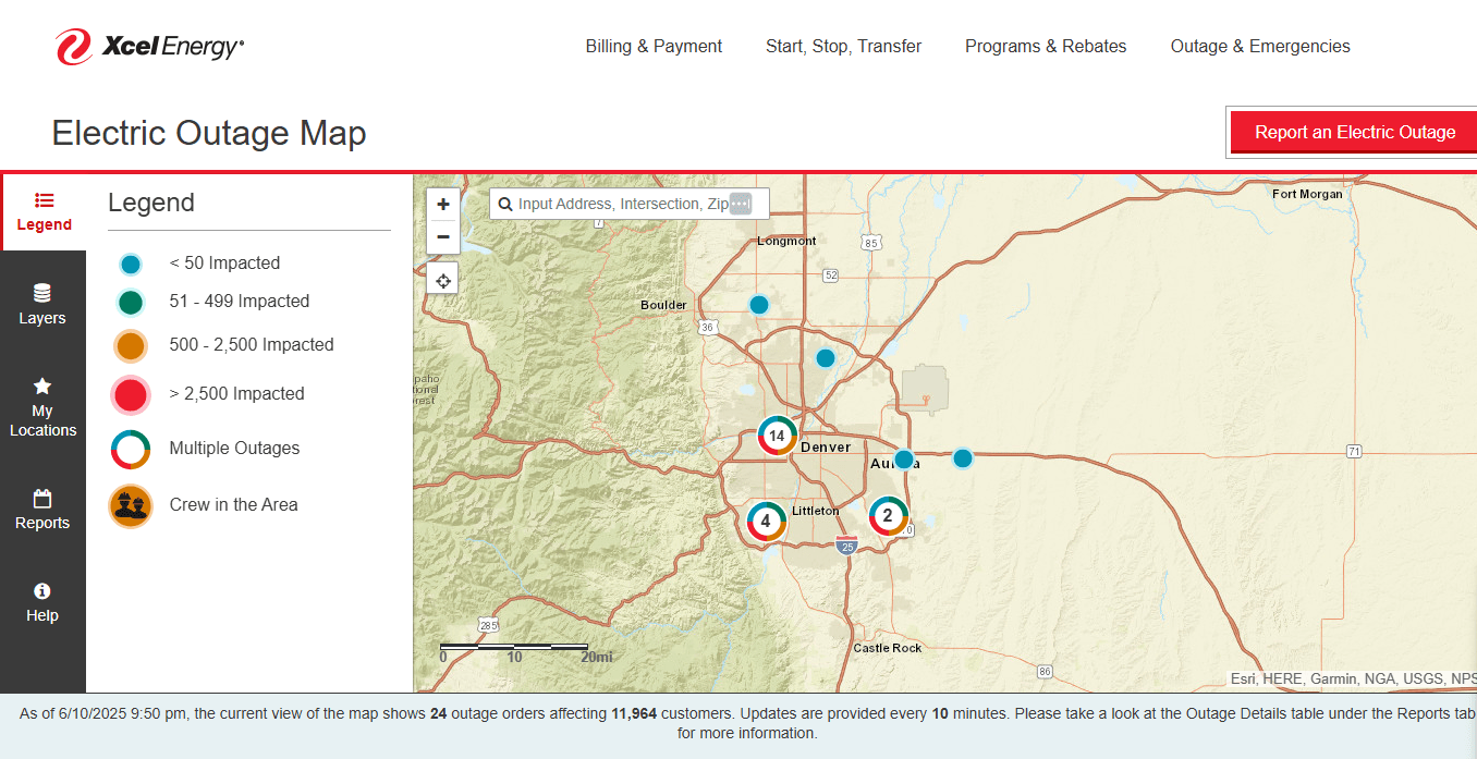 Denver Colorado Power Outage Today: Thousands Without Electricity as Xcel Energy Crews Work to Restore Service Across Metro Area